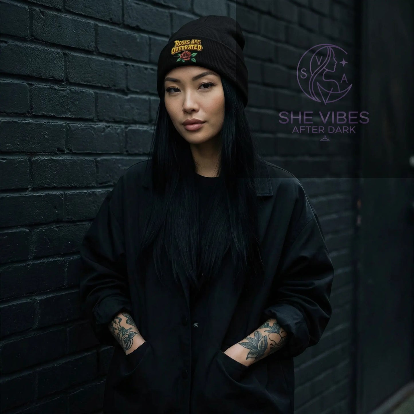 Single Life Quote Beanie – Roses Are Overrated Funny Anti-Romance Hat for Men Yoycol Beanie SHE VIBES AFTER DARK