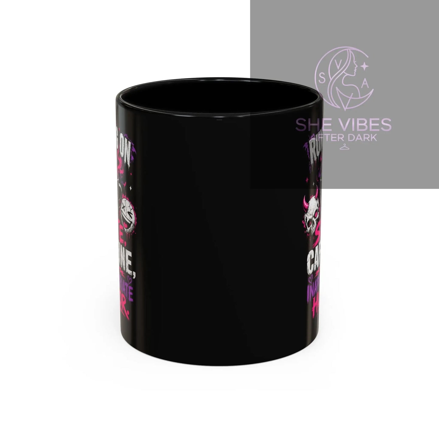 Accent Coffee Mug (11, 15oz) Printify 11oz / Black Mug SHE VIBES AFTER DARK 10.41