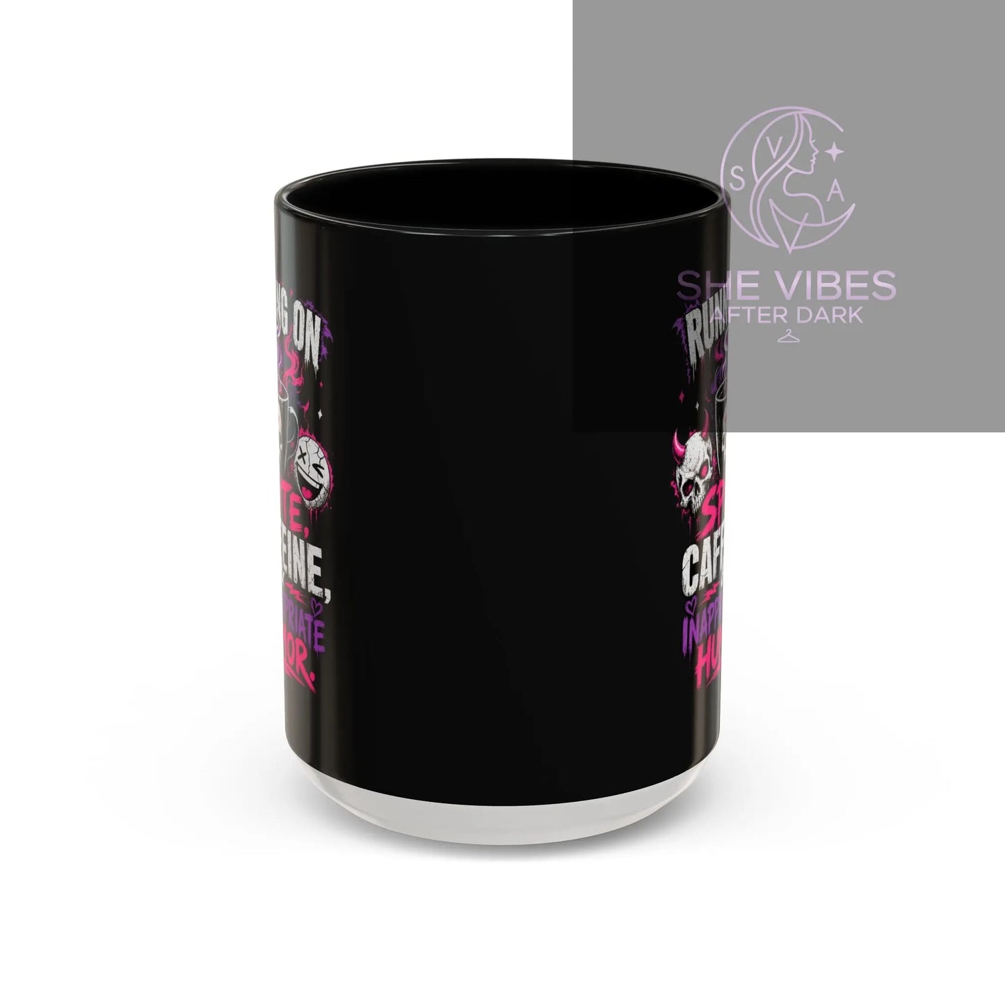 Accent Coffee Mug (11, 15oz) Printify 15oz / Black Mug SHE VIBES AFTER DARK 13.71