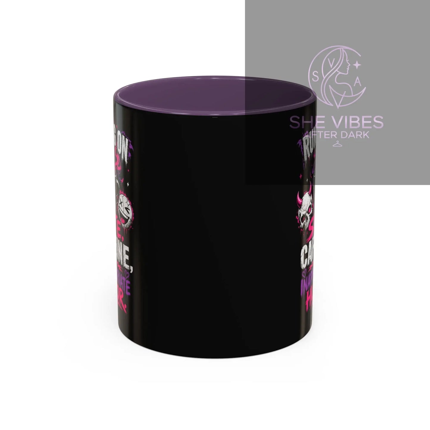 Accent Coffee Mug (11, 15oz) Printify 11oz / Purple Mug SHE VIBES AFTER DARK 10.41