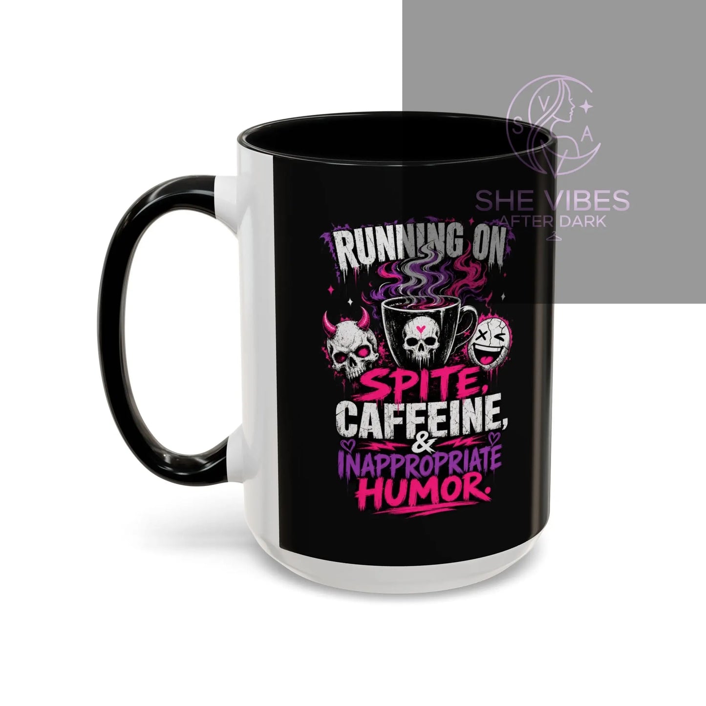 Accent Coffee Mug (11, 15oz) Printify  Mug SHE VIBES AFTER DARK 