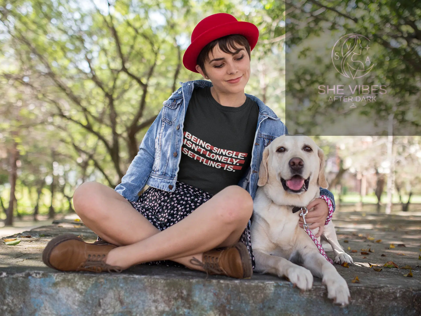 “Being Single Isn’t Lonely — Settling Is” Women’s Tee — Single Life Graphic T-Shirt Printify  T-Shirt SHE VIBES AFTER DARK