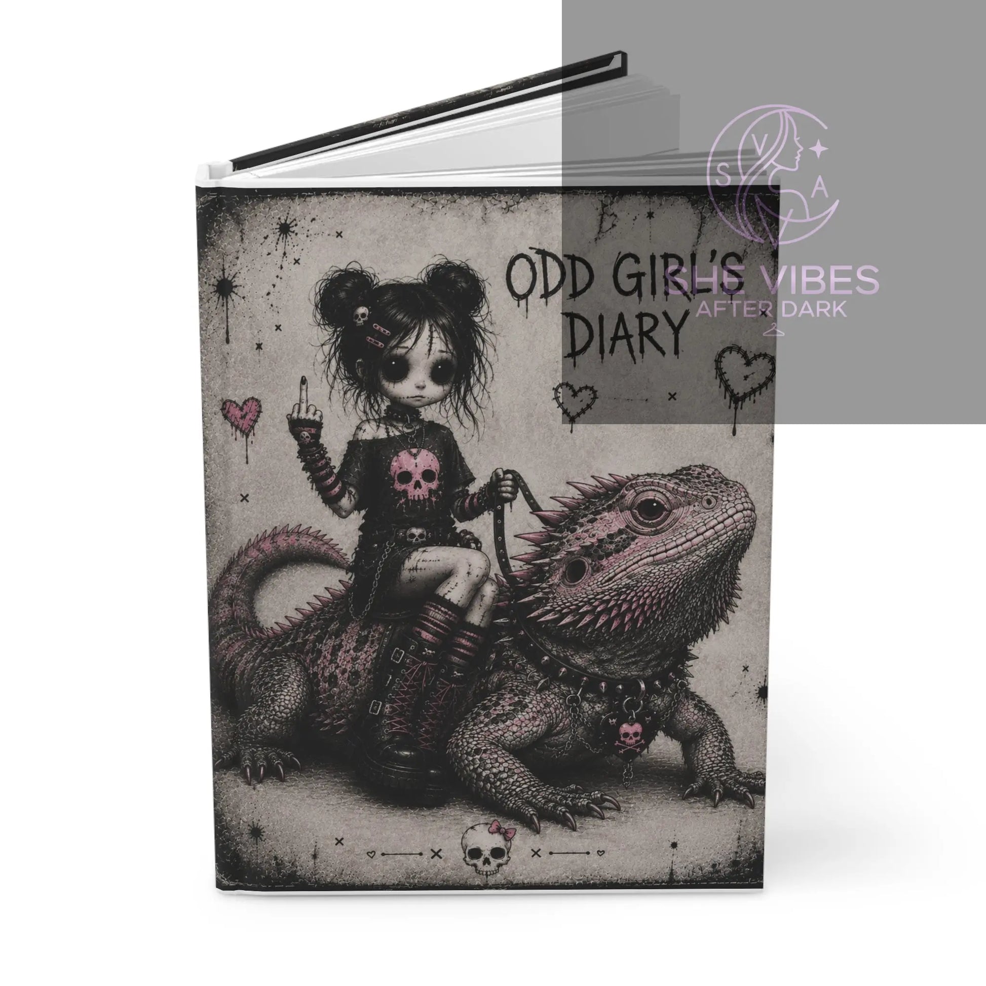 Gothic Cute Hardcover Journal — "Too Weird to Break" Diary Printify  Paper products SHE VIBES AFTER DARK