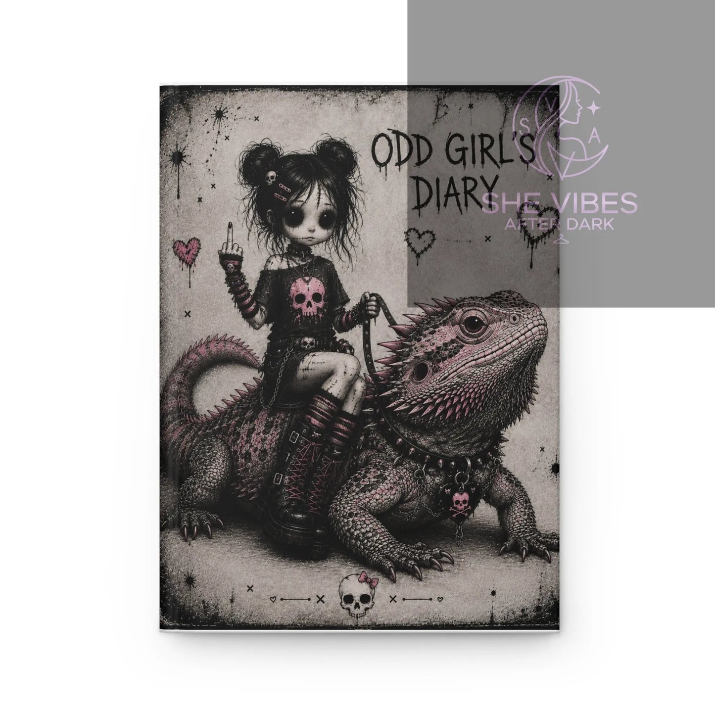 Gothic Cute Hardcover Journal — "Too Weird to Break" Diary Printify  Paper products SHE VIBES AFTER DARK