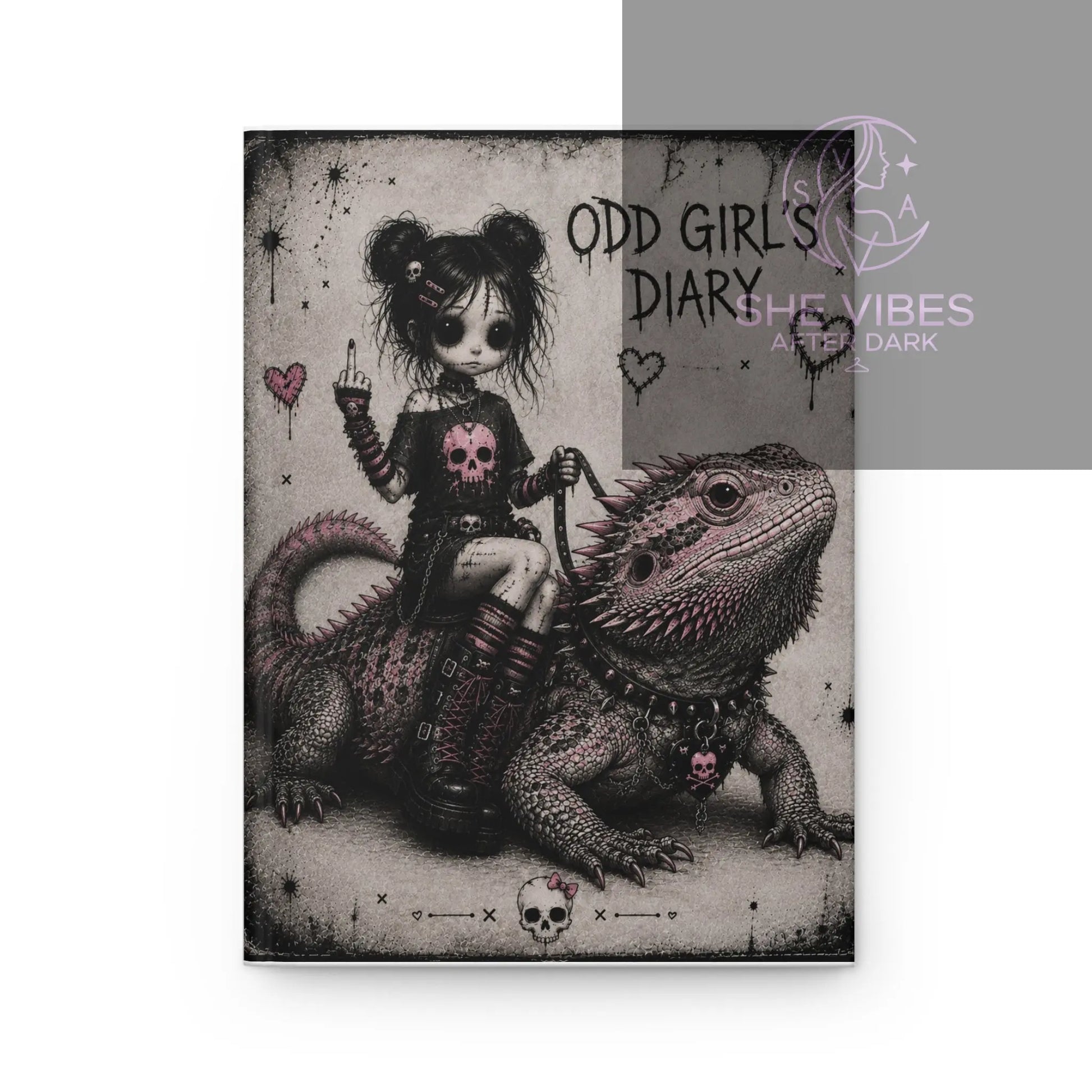 Gothic Cute Hardcover Journal — "Too Weird to Break" Diary Printify  Paper products SHE VIBES AFTER DARK