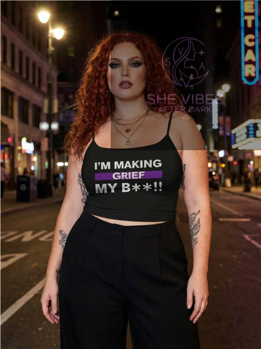Grief Recovery Black Cami Shirt for Women Yoycol  Cami SHE VIBES AFTER DARK