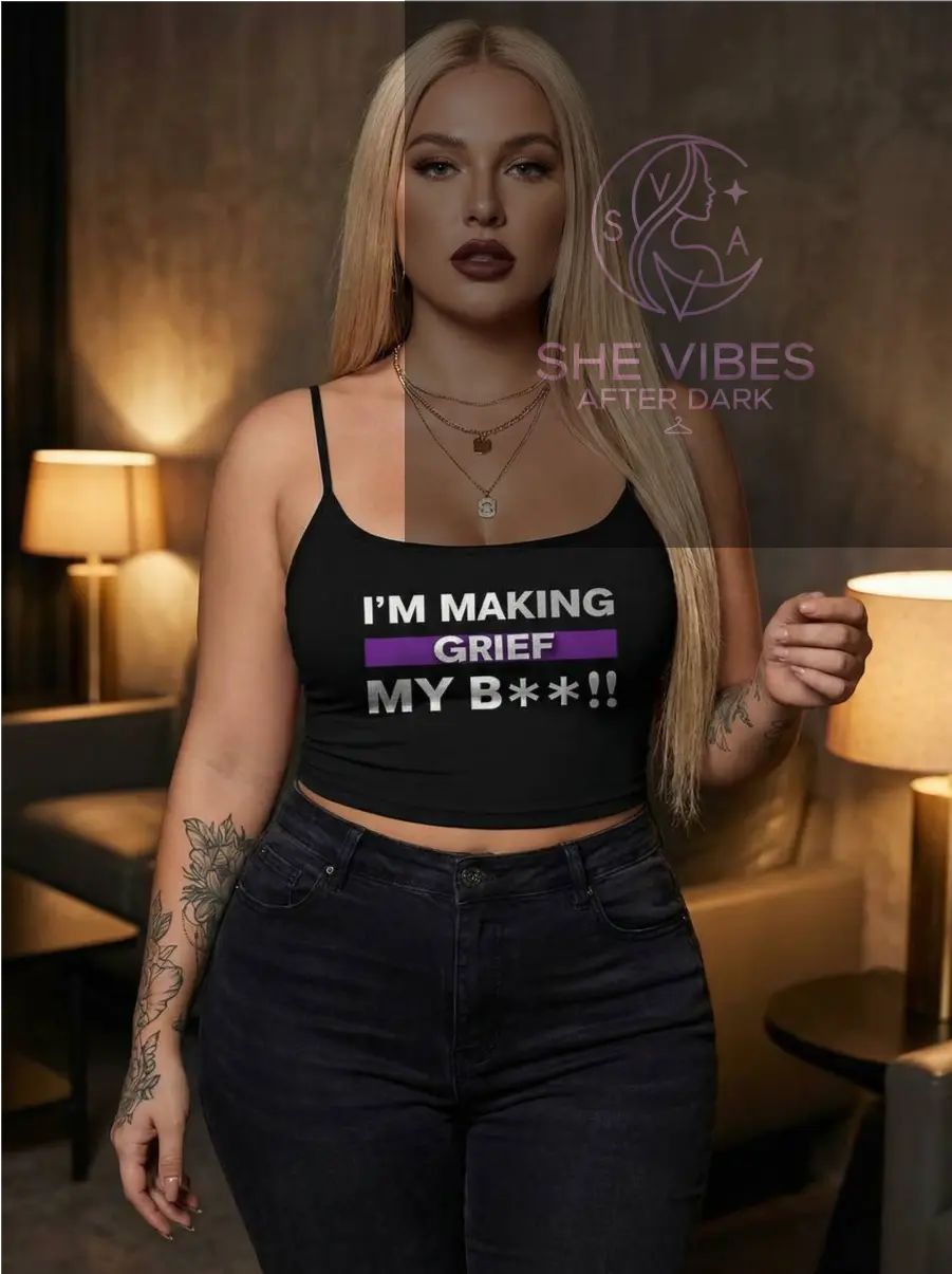 Grief Recovery Black Cami Shirt for Women Yoycol  Cami SHE VIBES AFTER DARK