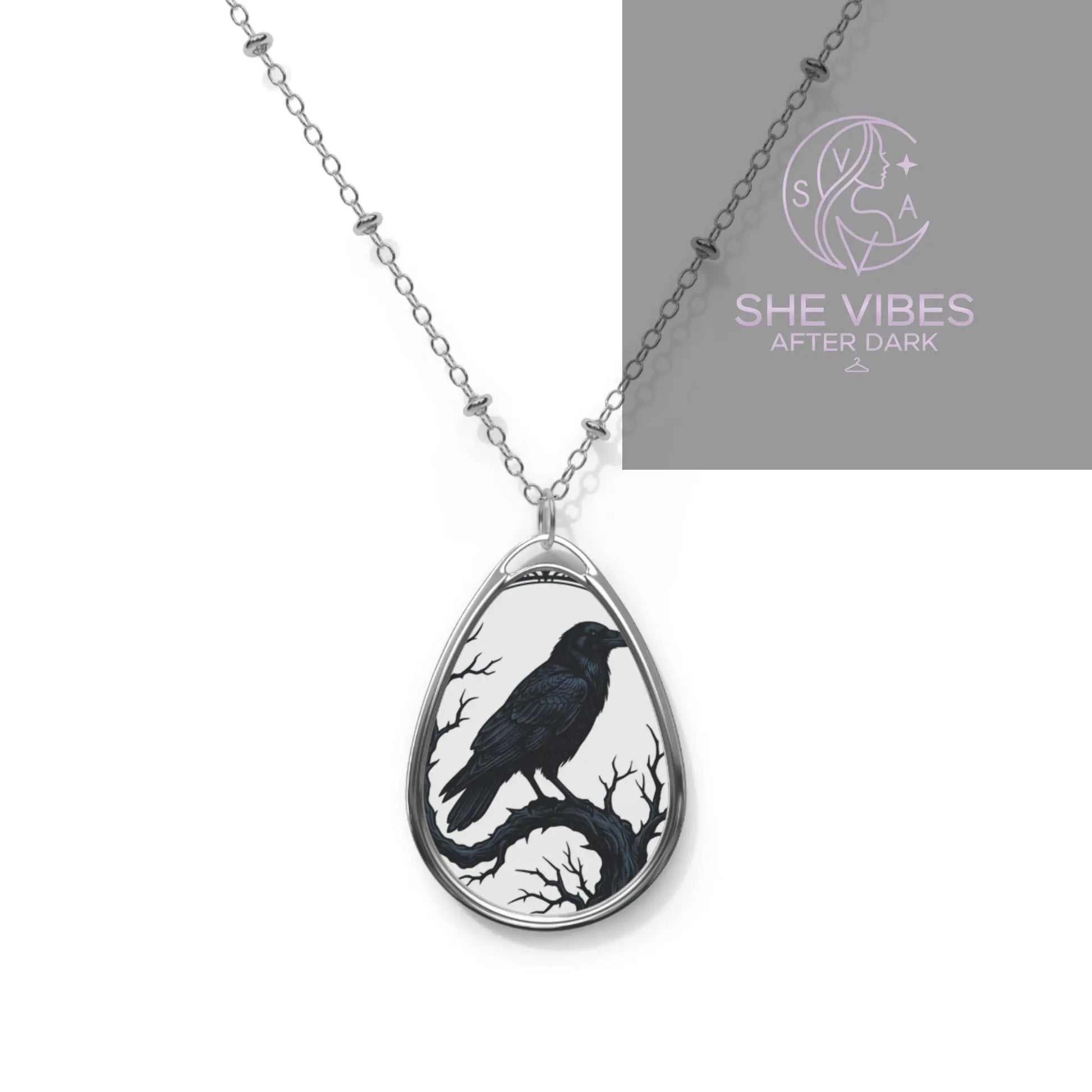 Oval Necklace Printify  Accessories SHE VIBES AFTER DARK