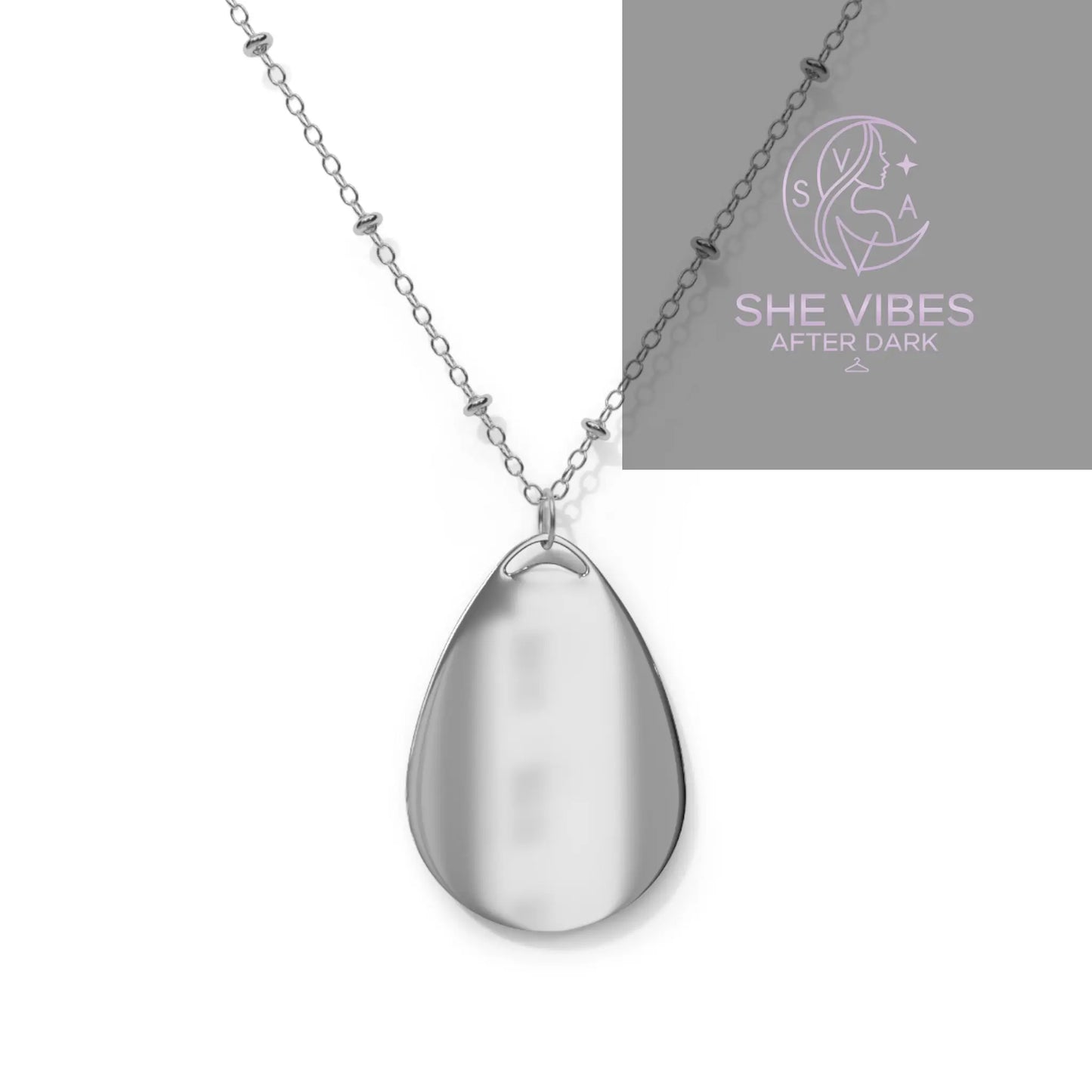 Oval Necklace Printify  Accessories SHE VIBES AFTER DARK