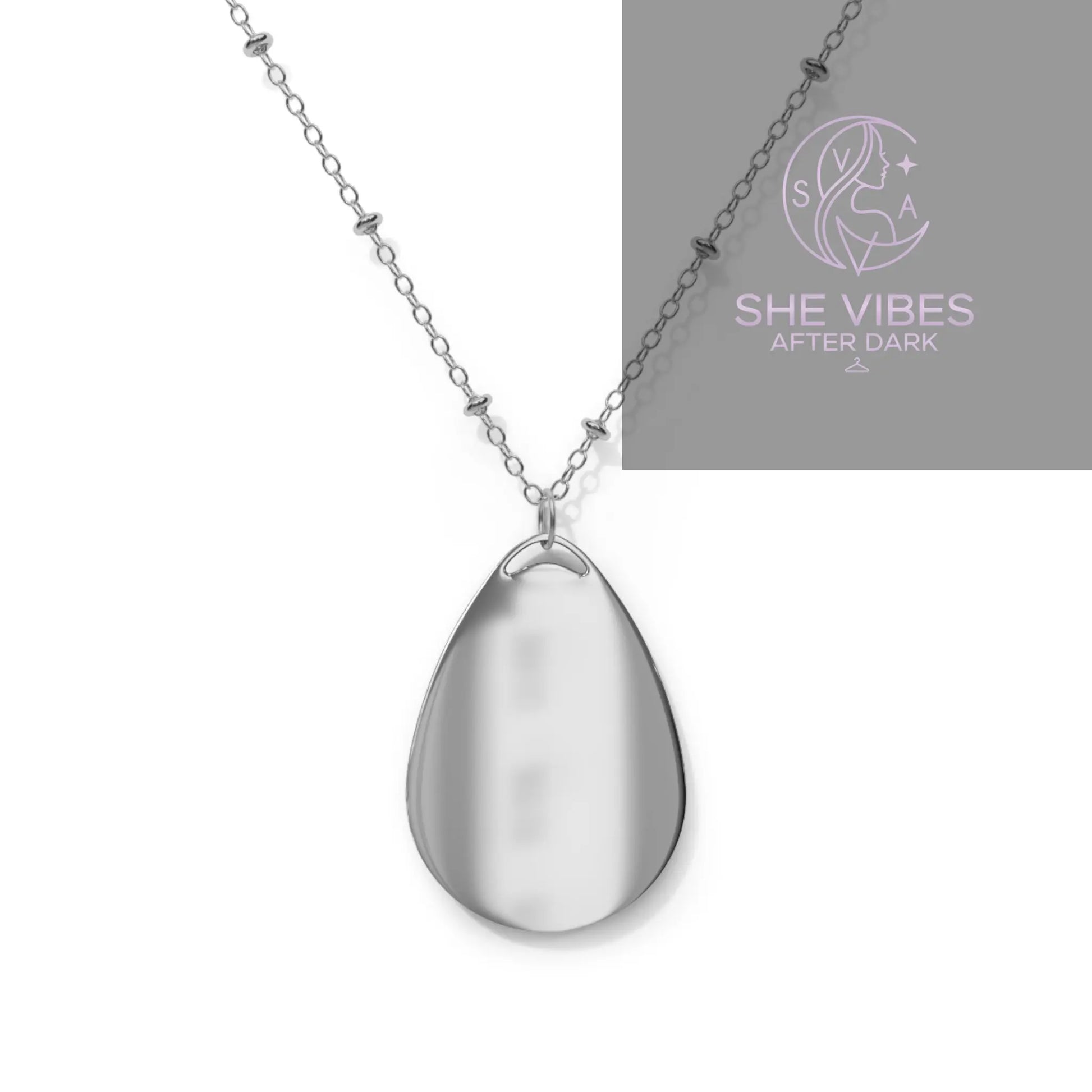 Oval Necklace Printify  Accessories SHE VIBES AFTER DARK
