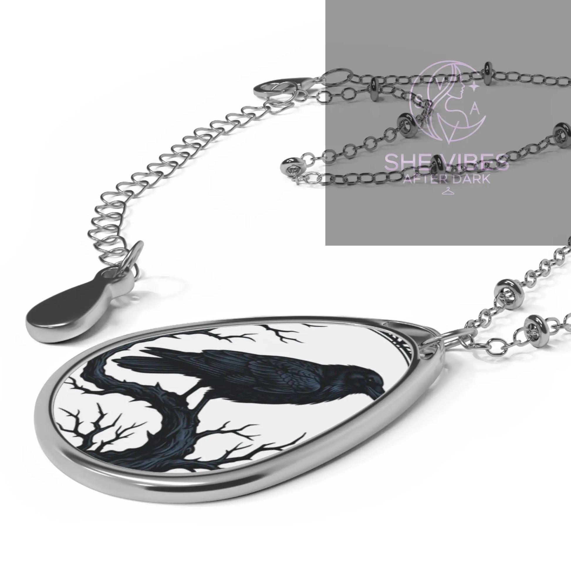 Oval Necklace Printify  Accessories SHE VIBES AFTER DARK