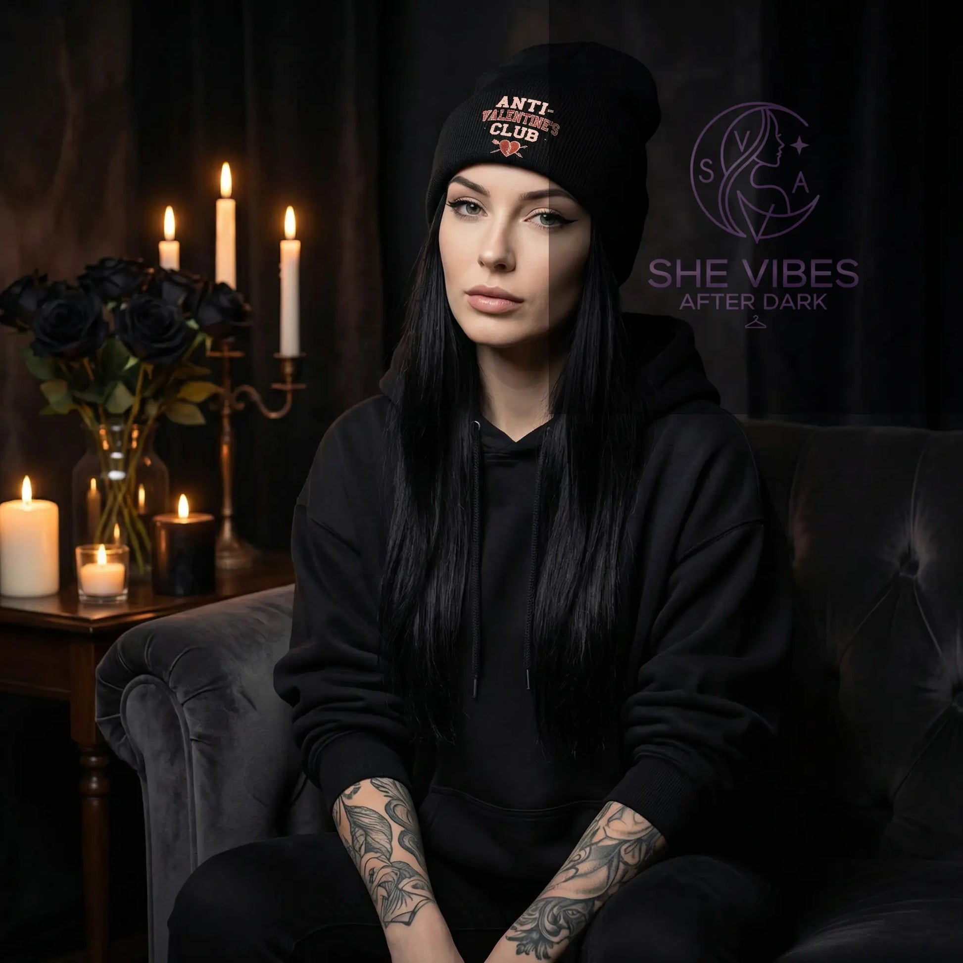 Single Life Quote Beanie – Anti-Valentine’s Club Funny Broken Heart Hat for Him Yoycol  Beanie SHE VIBES AFTER DARK
