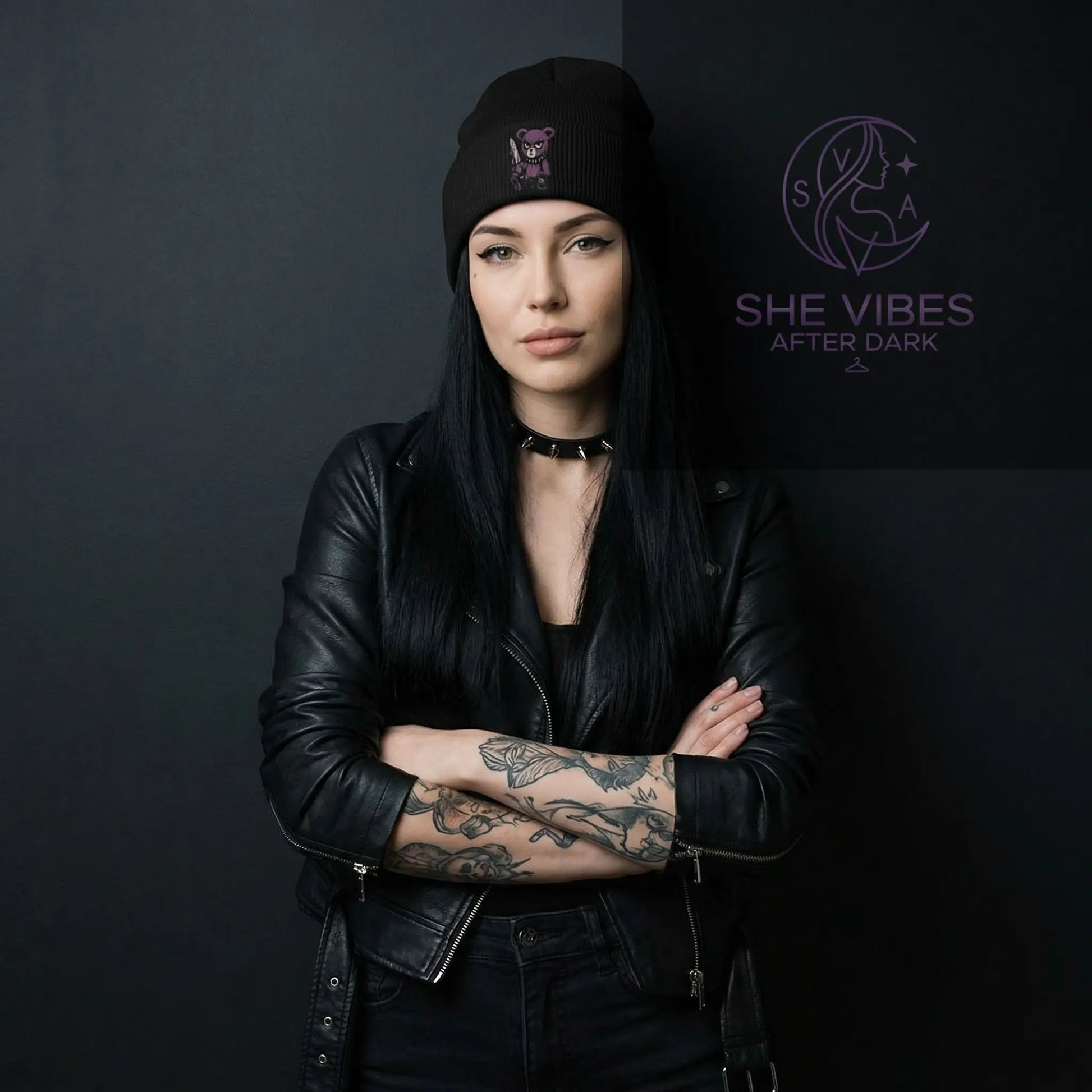 Single Life Quote Beanie – Cute but Psycho Teddy Bear Embroidered Hat for Him Yoycol  Beanie SHE VIBES AFTER DARK