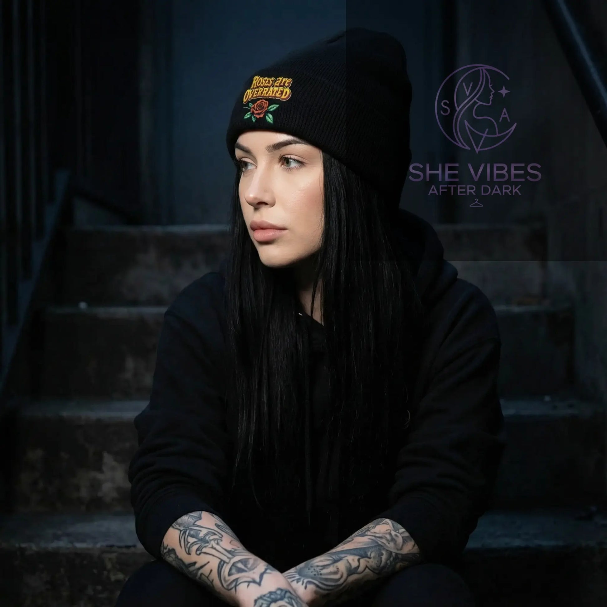 Single Life Quote Beanie – Roses Are Overrated Funny Anti-Romance Hat for Men Yoycol  Beanie SHE VIBES AFTER DARK