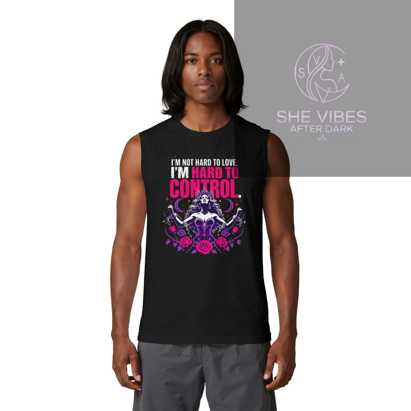 Unisex Jersey Muscle Tank Printify  Tank Top SHE VIBES AFTER DARK